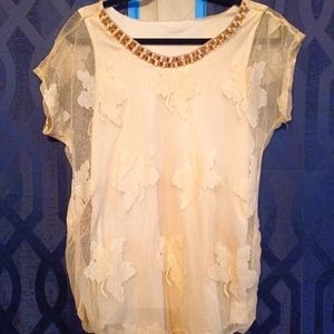 Women's Lace Cream Colored Blouse